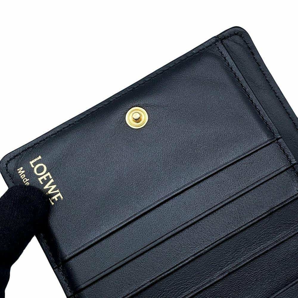 ロエベ 二つ折り財布 リピート コンパクト ジップウォレット C499Z41X04 LOEWE 財布 黒