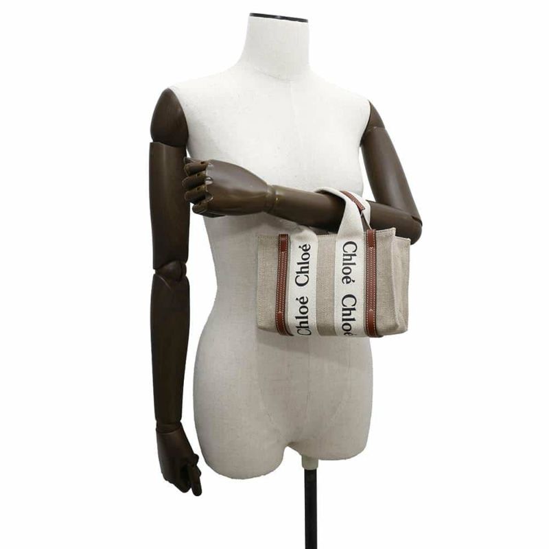 クロエ ハンドバッグ ウッディ トート ミニ キャンバス/カーフレザー CHC22AP237I2690U Chloe 2way
