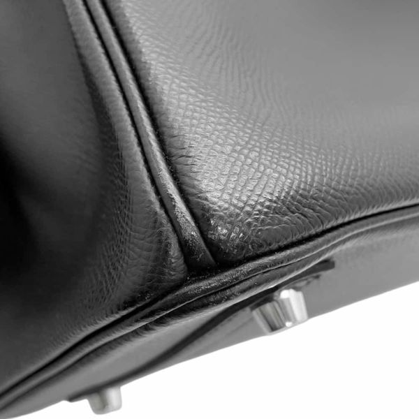 エルメス バーキン30 ブラック/シルバー金具 エプソン D刻印 HERMES Birkin ハンドバッグ