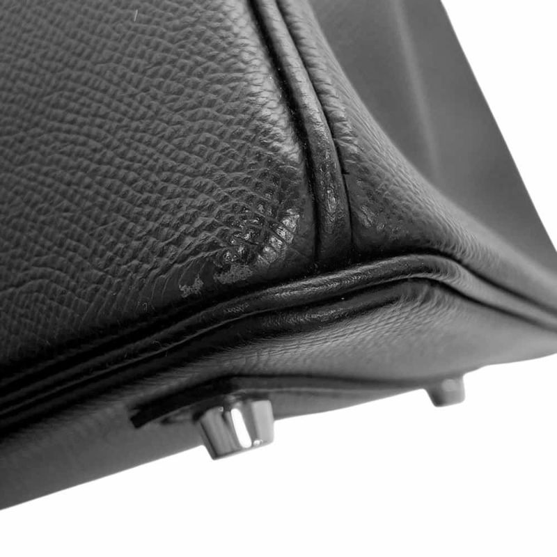 エルメス バーキン30 ブラック/シルバー金具 エプソン D刻印 HERMES Birkin ハンドバッグ