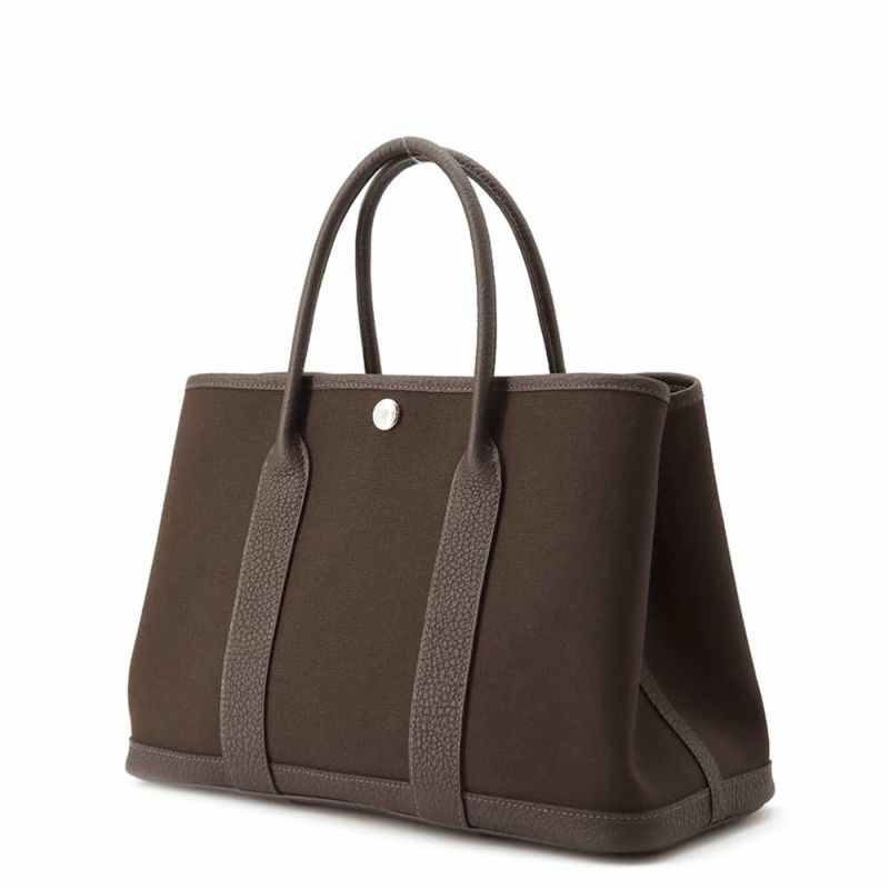 エルメス トートバッグ ガーデンパーティTPM エベンヌ/ヴェールブロンズ/シルバー金具 トワルアッシュ/ネゴンダ W刻印