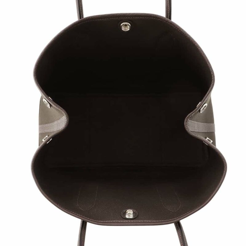 エルメス トートバッグ ガーデンパーティTPM エベンヌ/ヴェールブロンズ/シルバー金具 トワルアッシュ/ネゴンダ W刻印