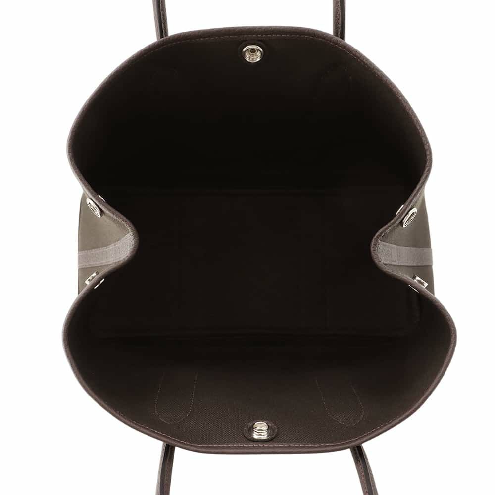 エルメス トートバッグ ガーデンパーティTPM エベンヌ/ヴェールブロンズ/シルバー金具 トワルアッシュ/ネゴンダ W刻印