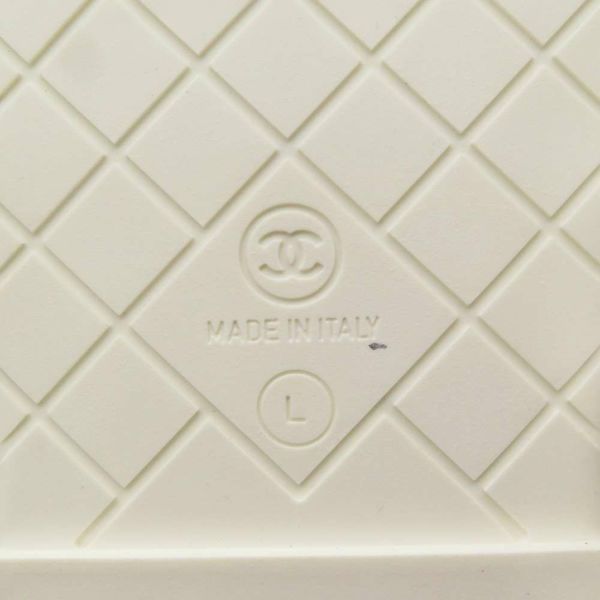 シャネル サンダル パール&チェーンモチーフ レディースサイズL G36005 CHANEL 靴 スリッパ 白 ホワイト 安心保証