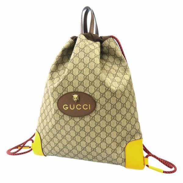 グッチ バックパック GGスプリーム キャンバス ドローストリング バックパック アングリーキャット GUCCI バッグ 安心保証 |  中古・新品ブランド販売ギャラリーレア公式通販