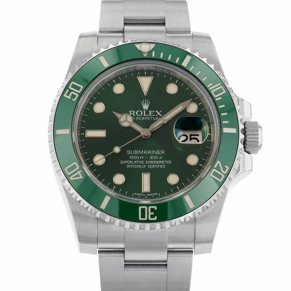 ロレックス サブマリーナ デイト グリーン ランダムシリアル ルーレット 116610LV ROLEX 腕時計 グリーン文字盤