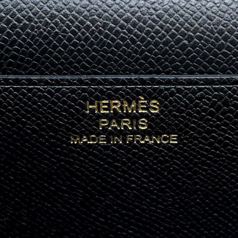 エルメス 長財布 ベアンスフレ ブラック/ゴールド金具 ヴォーマダム B刻印 HERMES 財布 黒