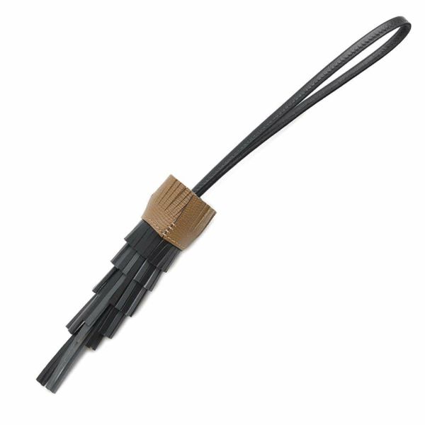 エルメス バッグチャーム シュエット ブラック/グリミスティ/アルザン ラムスキン/スイフト W刻印 フクロウ