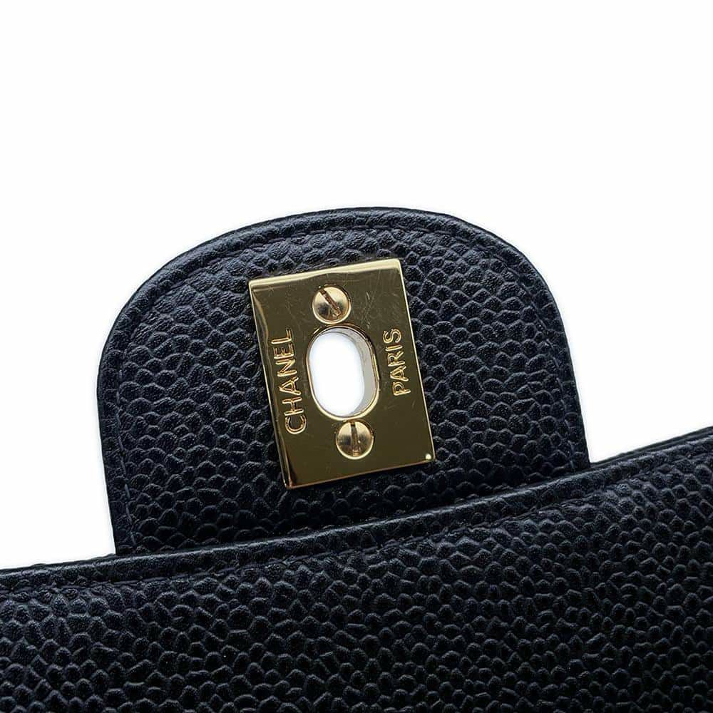 シャネル チェーンショルダーバッグ マトラッセ25 ココマーク キャビアスキン ダブルチェーン A01112 CHANEL 黒