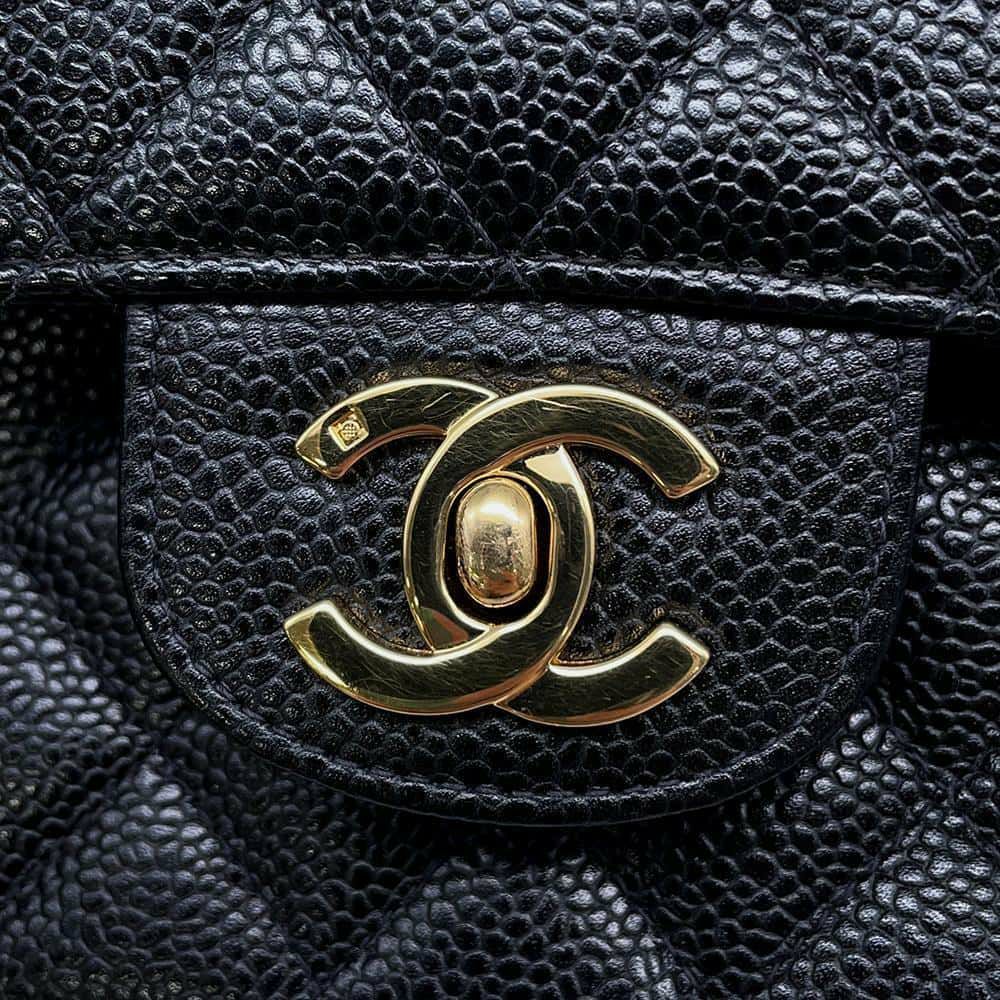 シャネル チェーンショルダーバッグ マトラッセ25 ココマーク キャビアスキン ダブルチェーン A01112 CHANEL 黒
