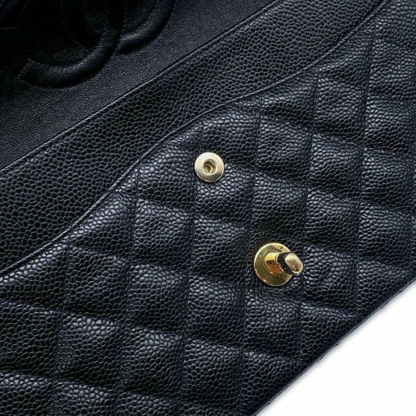 シャネル チェーンショルダーバッグ マトラッセ25 ココマーク キャビアスキン ダブルチェーン A01112 CHANEL 黒