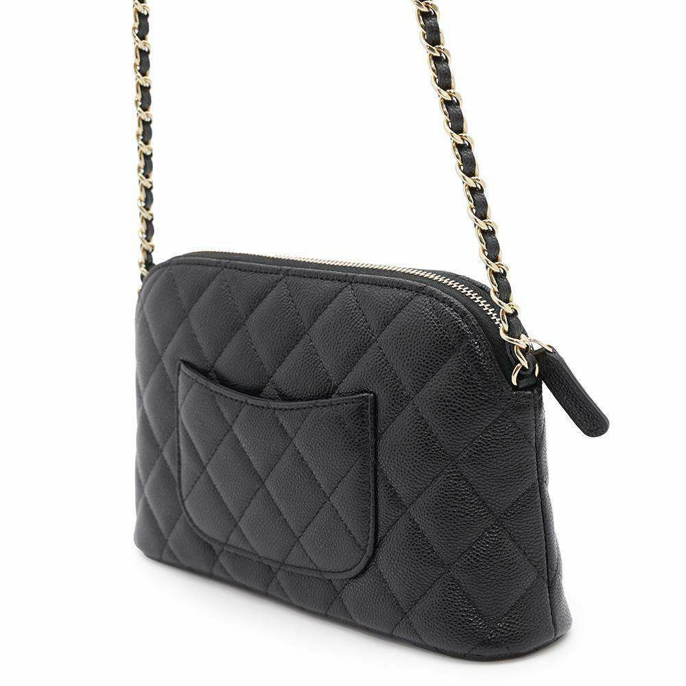 シャネル チェーンショルダーバッグ マトラッセ ココマーク キャビアスキン タイムレスクラシック AP4016 CHANEL バッグ 黒