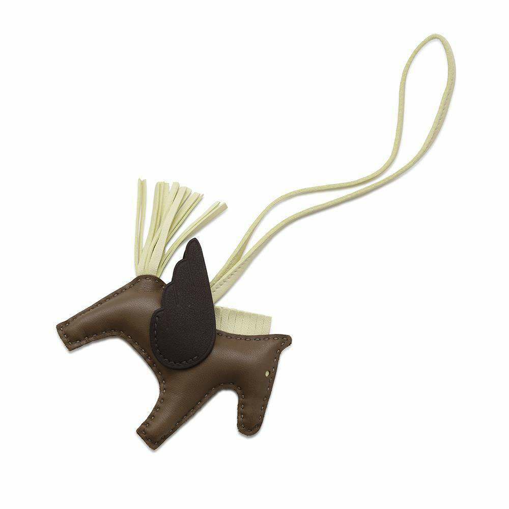 エルメス バッグチャーム ロデオPM ペガサス エトゥープ/ルージュセリエ/ジョーヌミルトン ラムスキン B刻印