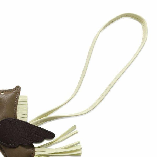 エルメス バッグチャーム ロデオPM ペガサス エトゥープ/ルージュセリエ/ジョーヌミルトン ラムスキン B刻印