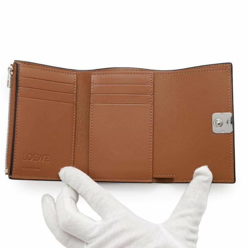 ロエベ 三つ折り財布 アナグラム バーティカル ウォレット スモール レザー C821S33X12 LOEWE 財布