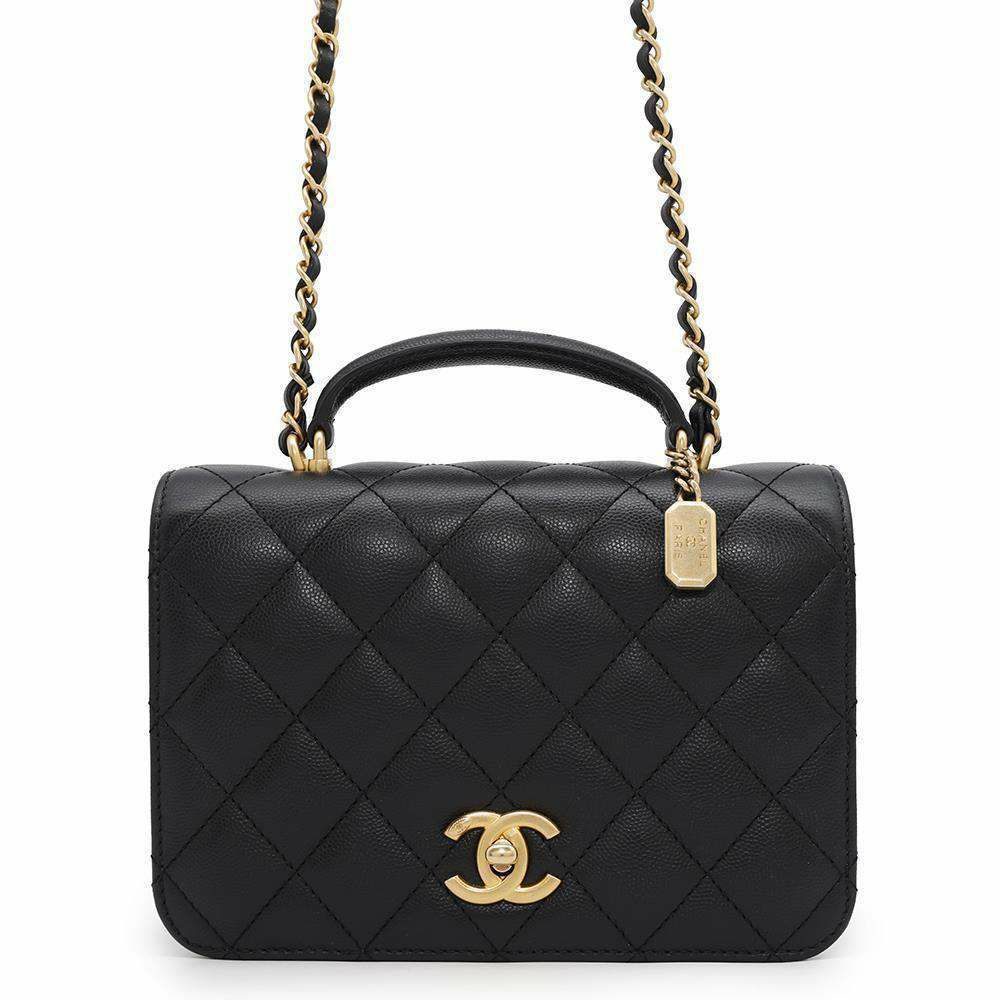 シャネル チェーンショルダーバッグ マトラッセ ココマーク キャビアスキン AS4286 CHANEL ハンドバッグ 黒