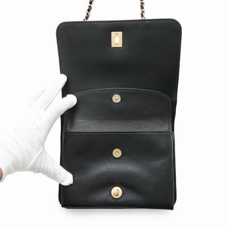 シャネル チェーンショルダーバッグ マトラッセ ココマーク キャビアスキン AS4286 CHANEL ハンドバッグ 黒