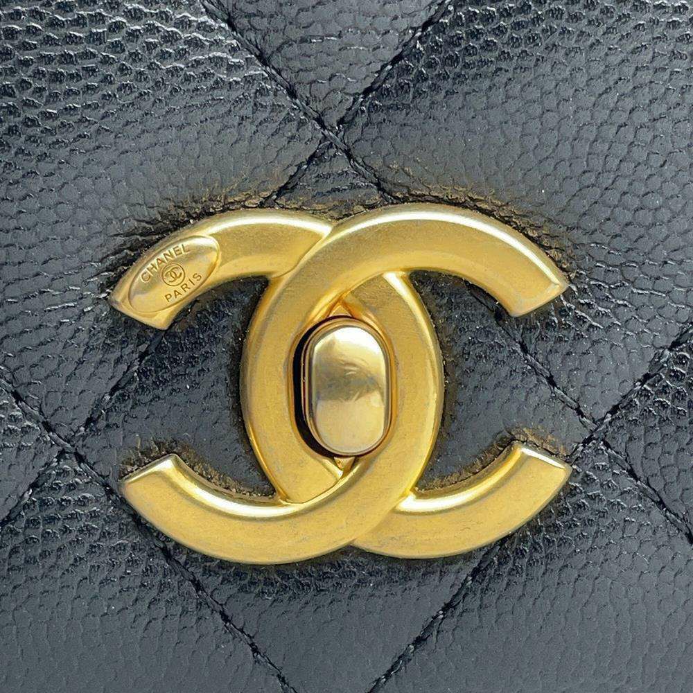 シャネル チェーンショルダーバッグ マトラッセ ココマーク キャビアスキン AS4286 CHANEL ハンドバッグ 黒