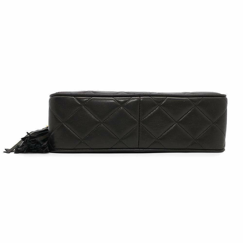 シャネル ショルダーバッグ マトラッセ ココマーク フリンジ タッセル ラムスキン CHANEL バッグ 黒