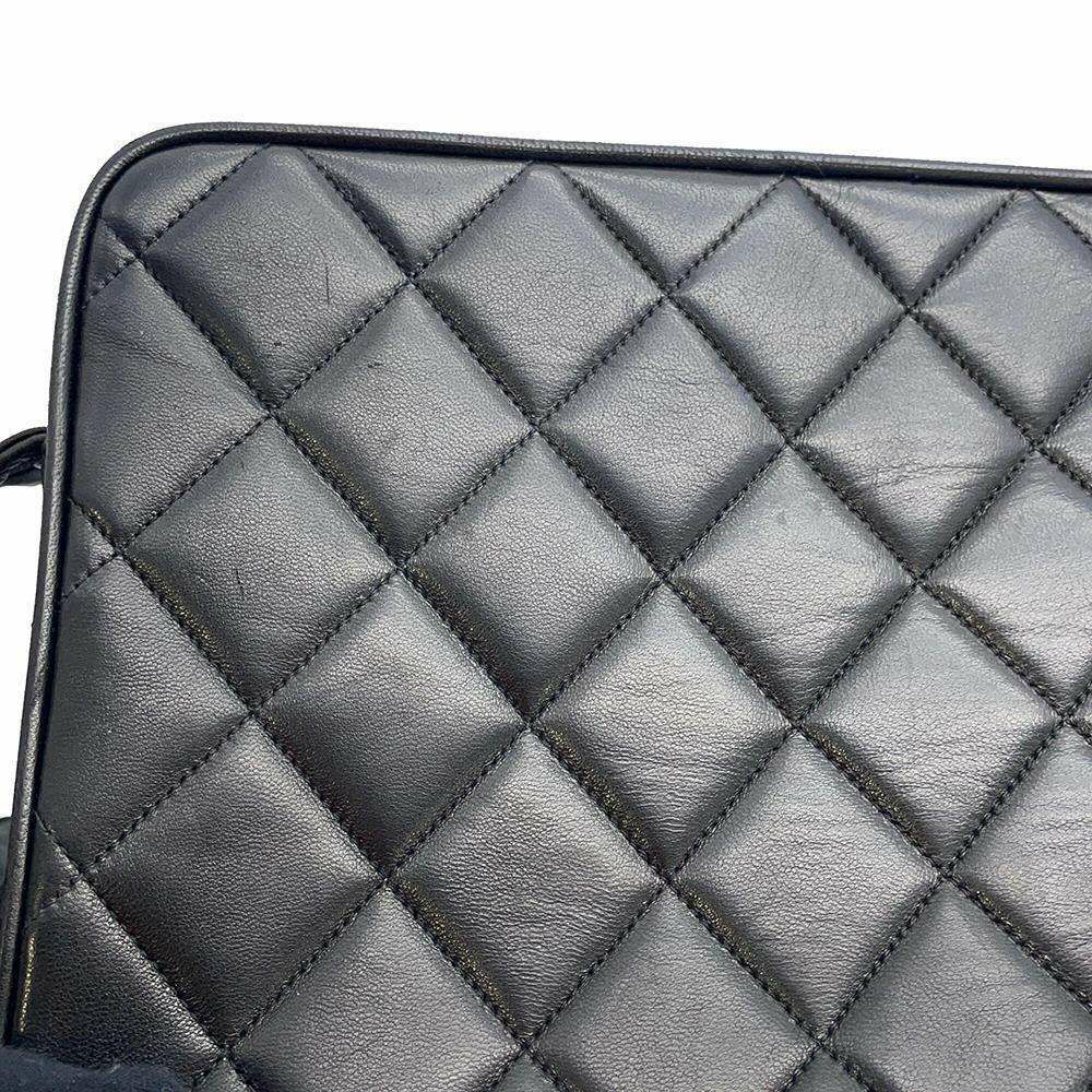 シャネル ショルダーバッグ マトラッセ ココマーク フリンジ タッセル ラムスキン CHANEL バッグ 黒