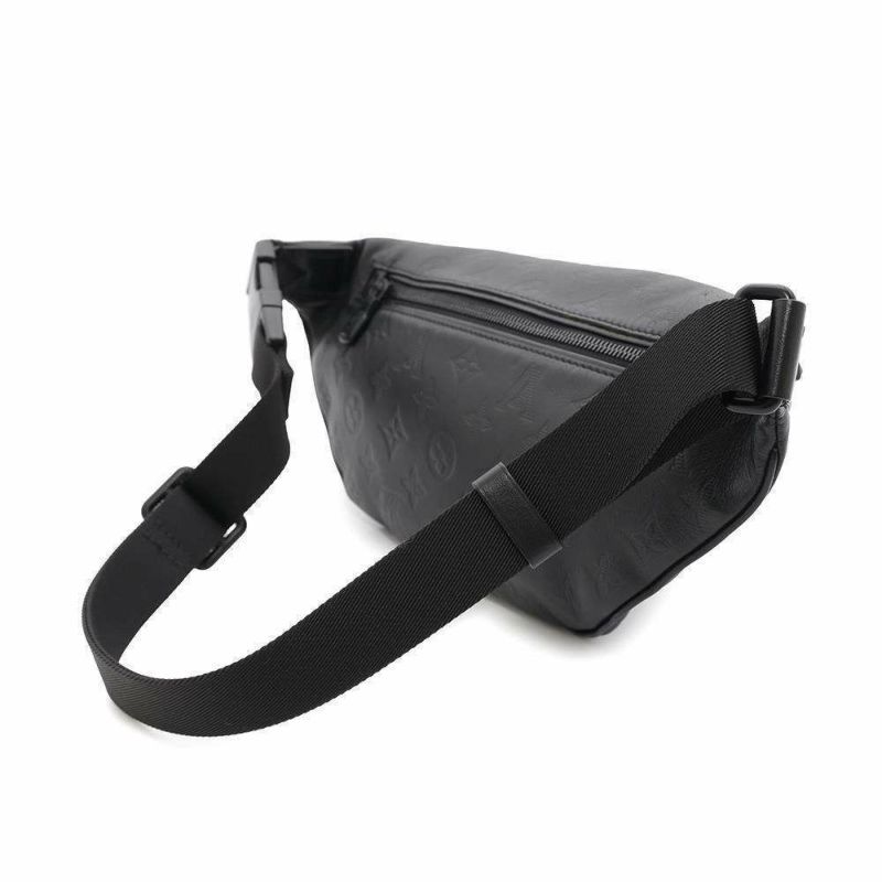 ルイヴィトン ボディバッグ モノグラム・シャドウ ディスカバリー・バムバッグPM M46036 ウエストバッグ 黒 ブラック