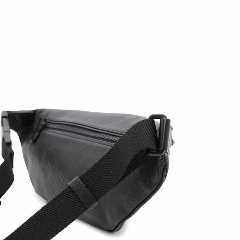 ルイヴィトン ボディバッグ モノグラム・シャドウ ディスカバリー・バムバッグPM M46036 ウエストバッグ 黒 ブラック
