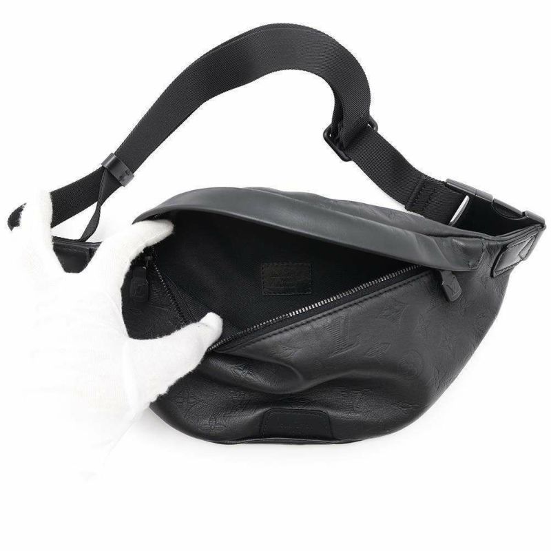 ルイヴィトン ボディバッグ モノグラム・シャドウ ディスカバリー・バムバッグPM M46036 ウエストバッグ 黒 ブラック