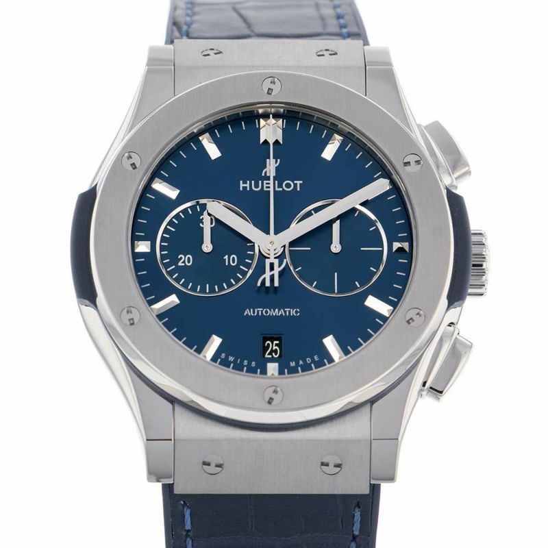 ウブロ クラシック フュージョン クロノグラフ チタニウム 541.NX.7170.LR ブルー文字盤