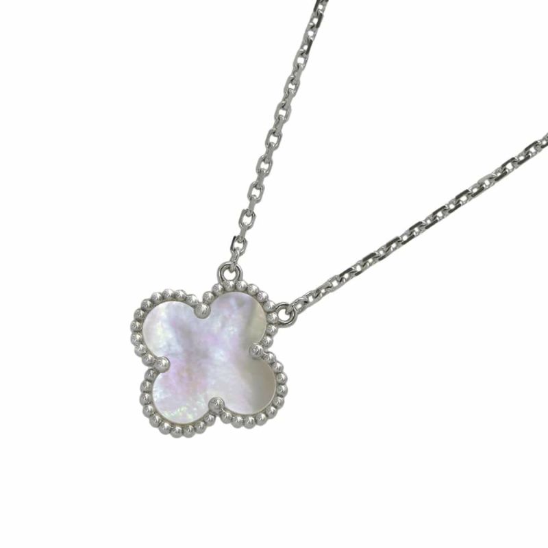 ヴァンクリーフ&アーペル ネックレス ヴィンテージアルハンブラ K18WG マザーオブパール VCARF48700