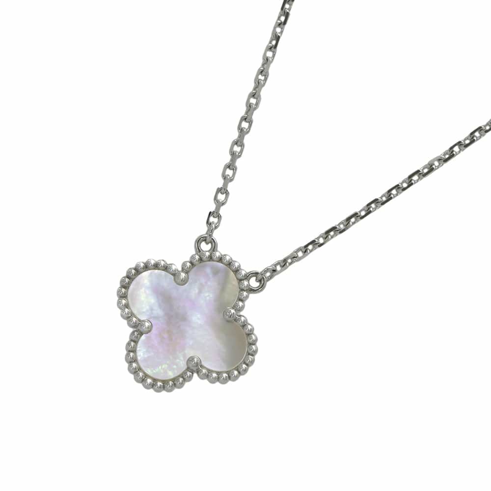 ヴァンクリーフ&アーペル ネックレス ヴィンテージアルハンブラ K18WG マザーオブパール VCARF48700