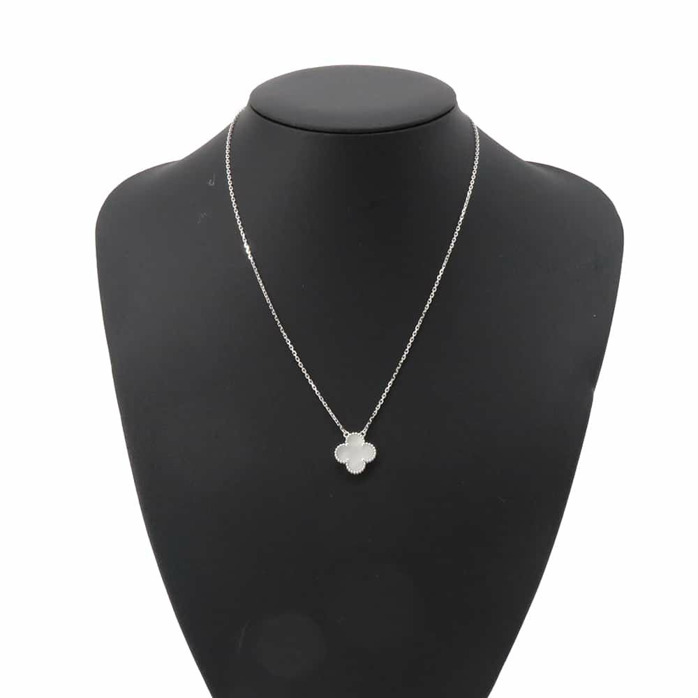 ヴァンクリーフ&アーペル ネックレス ヴィンテージアルハンブラ K18WG マザーオブパール VCARF48700