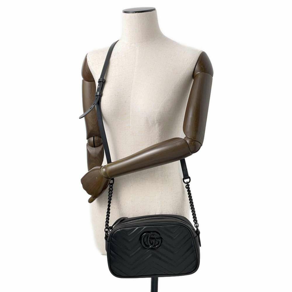 グッチ チェーンショルダーバッグ GGマーモント キルティング スモール 447632 GUCCI バッグ チェーンショルダー 黒