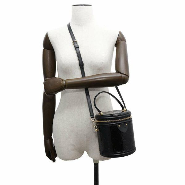 ルイヴィトン ハンドバッグ モノグラム ヴェルニ カンヌ PM M53997 LOUIS VUITTON ショルダーバッグ ブラック 黒