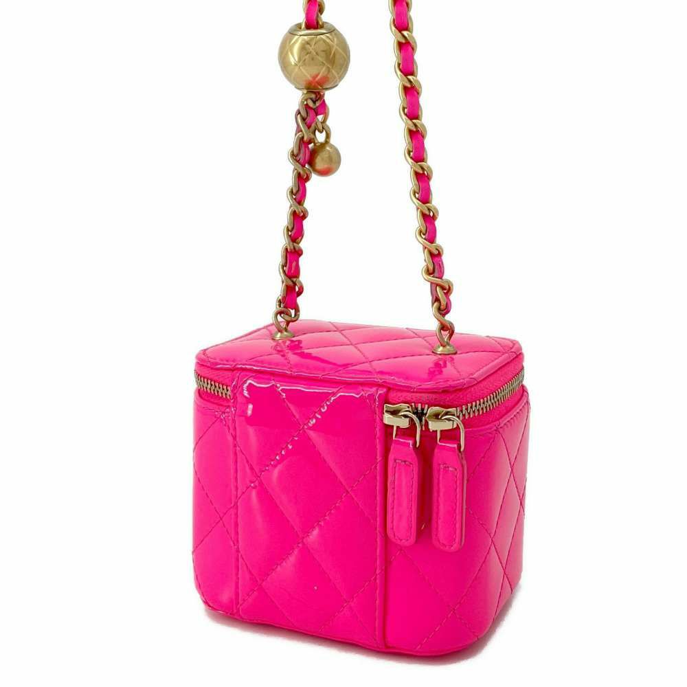 シャネル チェーンショルダーバッグ ココマーク マトラッセ ココボール バニティバッグ スモール AP1447 CHANEL