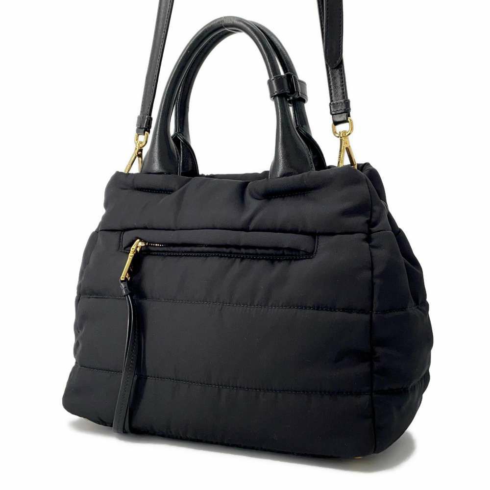 プラダ ハンドバッグ ロゴ キルティング リボン ナイロン  BN1604 PRADA 2wayショルダーバッグ 黒