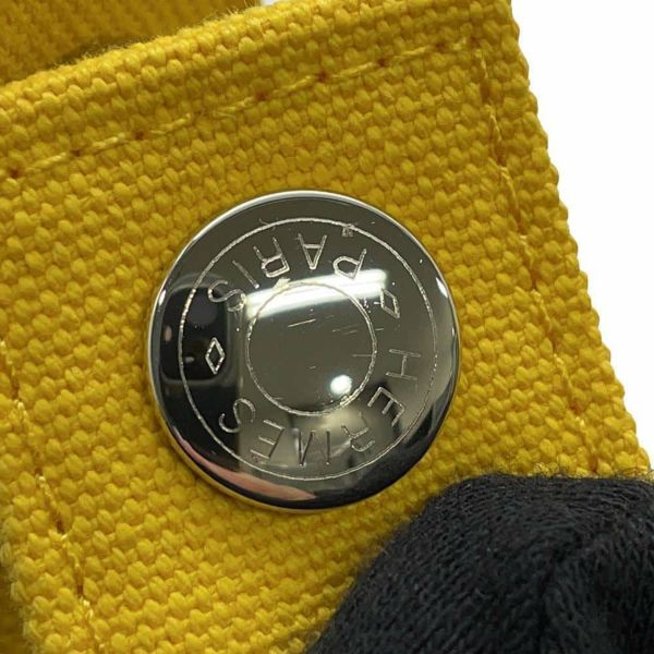 エルメス トートバッグ パニエドプラージュPM ジョーヌソレイユ/シルバー金具 キャンバス HERMES バッグ