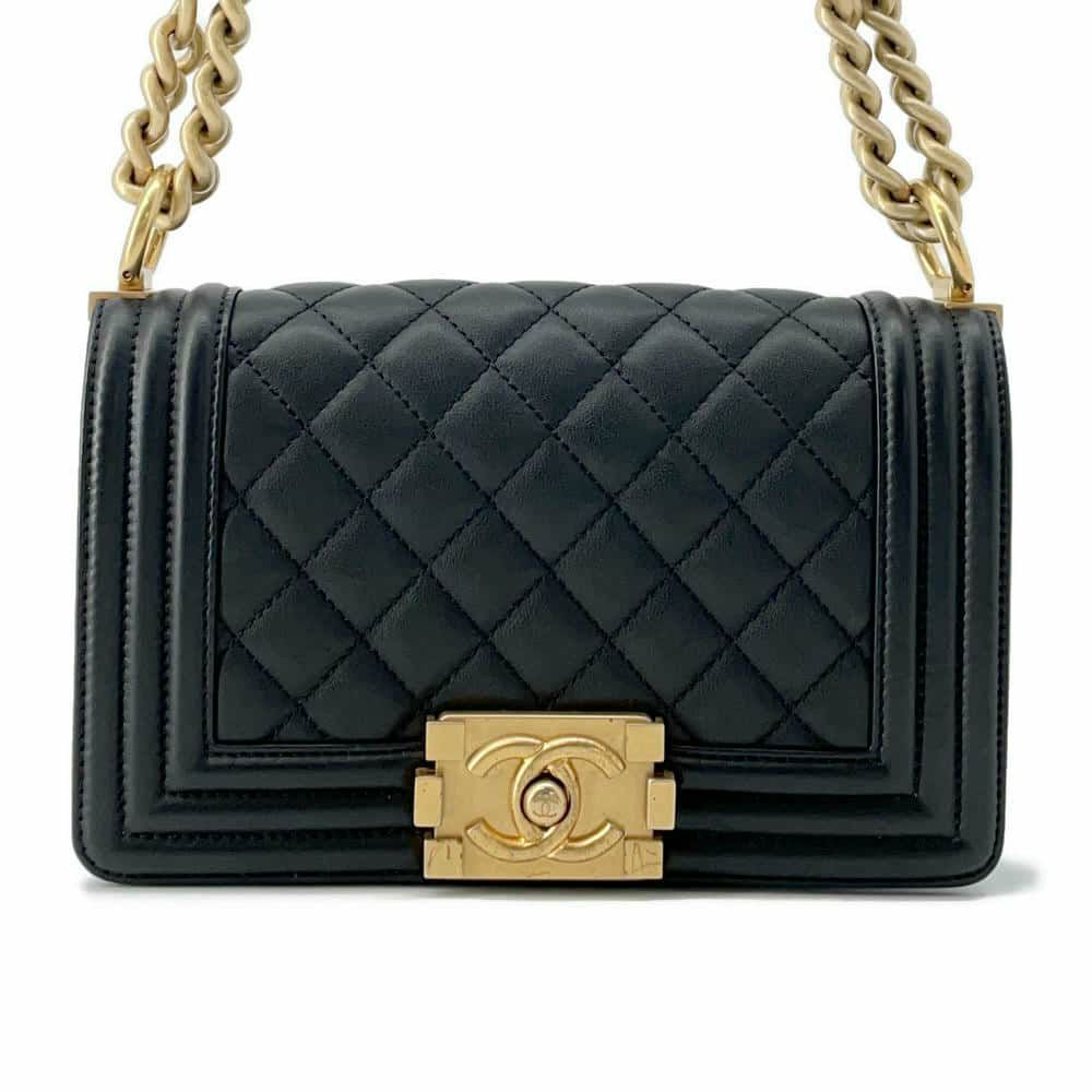 シャネル チェーンショルダーバッグ ボーイシャネル スモール マトラッセ ココマーク A67085 BOY CHANEL バッグ 黒