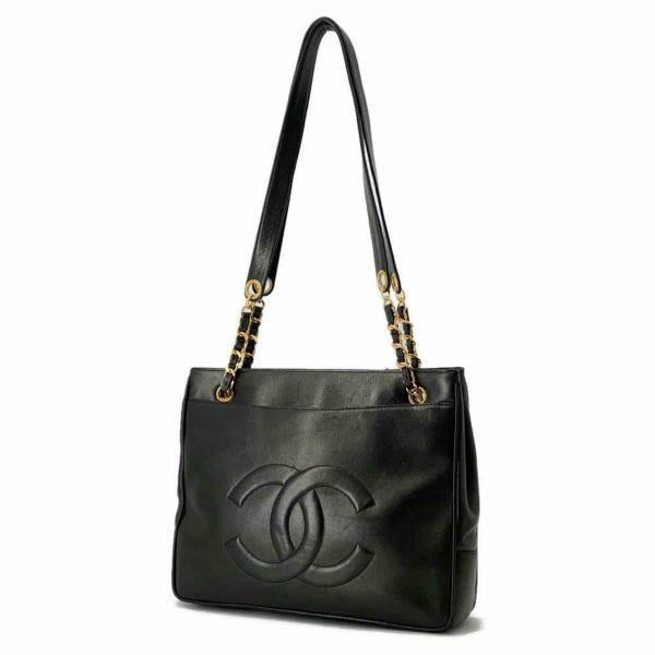シャネル チェーントートバッグ デカココ ラムスキン A03682 CHANEL バッグ 黒