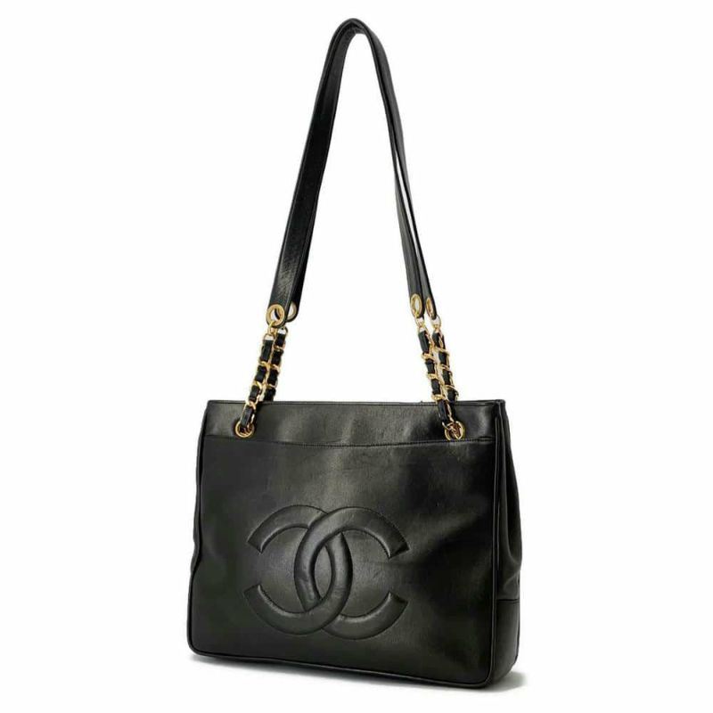 シャネル チェーントートバッグ デカココ ラムスキン A03682 CHANEL バッグ 黒