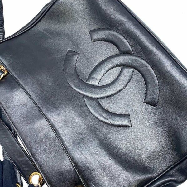 シャネル チェーントートバッグ デカココ ラムスキン A03682 CHANEL バッグ 黒