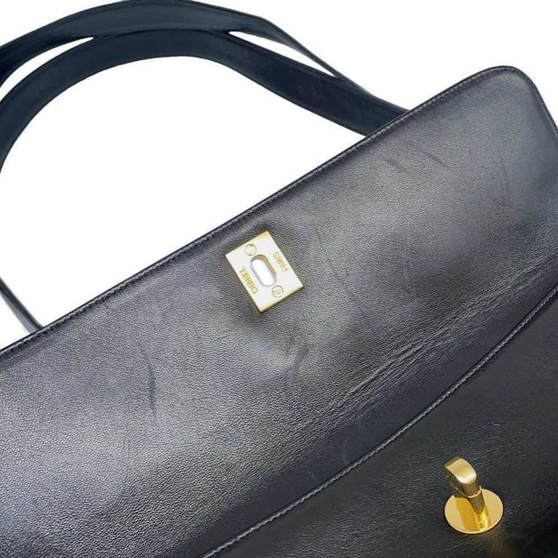 シャネル チェーントートバッグ デカココ ラムスキン A03682 CHANEL バッグ 黒