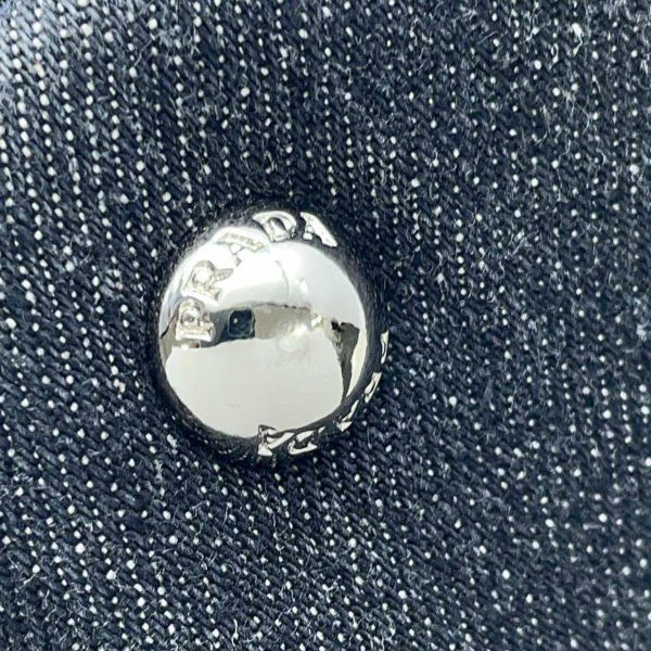 プラダ トートバッグ カナパ フラワーモチーフ 花 デニム PRADA 2wayショルダーバッグ 黒