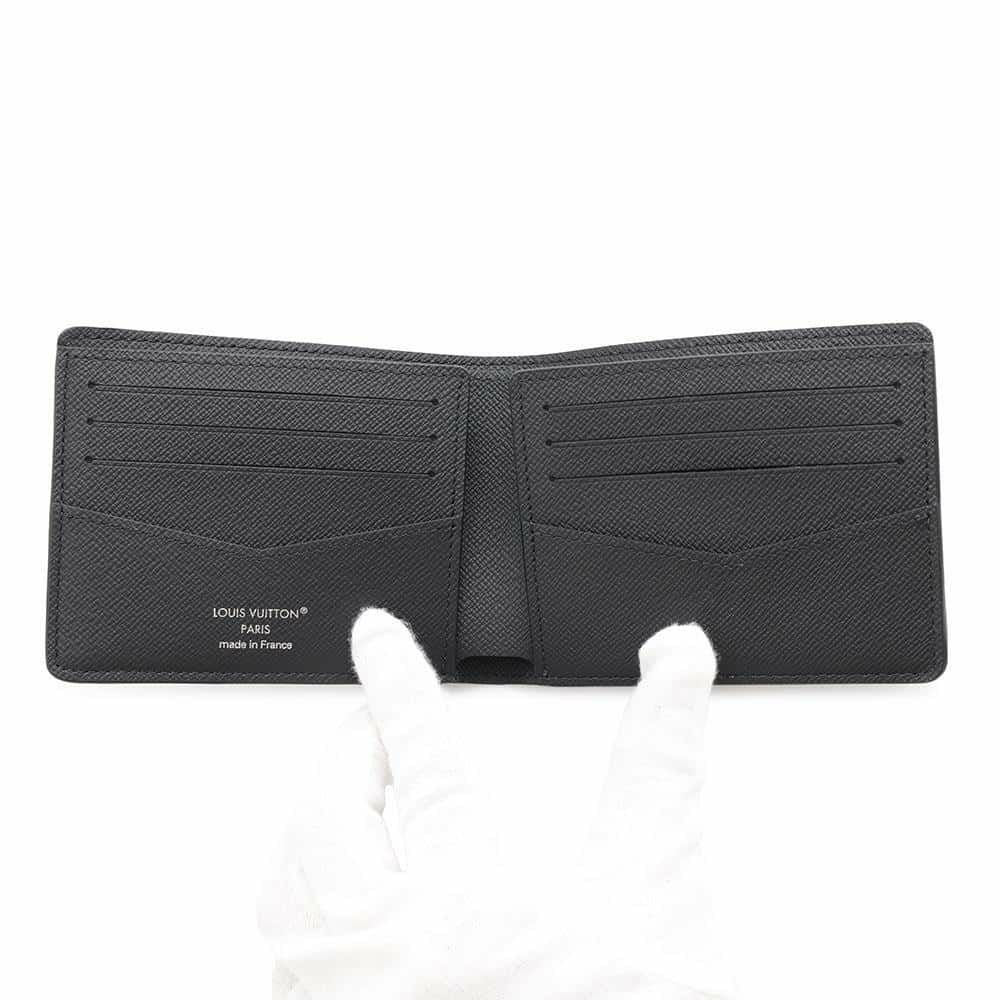 ルイヴィトン 二つ折り財布 モノグラム・エクリプス リバース ポルトフォイユ・スレンダー M80906 LOUIS VUITTON ブラック 黒