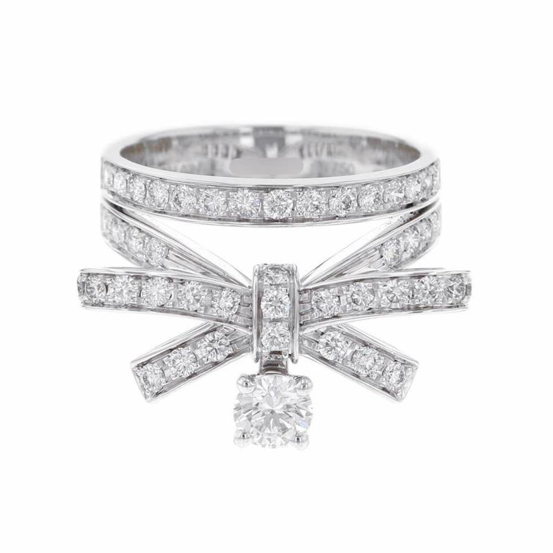 シャネル リング リュバン ドゥ シャネル リング ダイヤモンド 中石0.41ct/中石以外 51P 計約1.05ct K18WG サイズ57 J11149 指輪