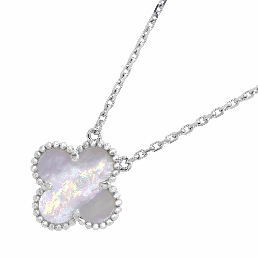 ヴァンクリーフ&アーペル ネックレス ヴィンテージアルハンブラ K18WG マザーオブパール VCARF48700 ペンダント