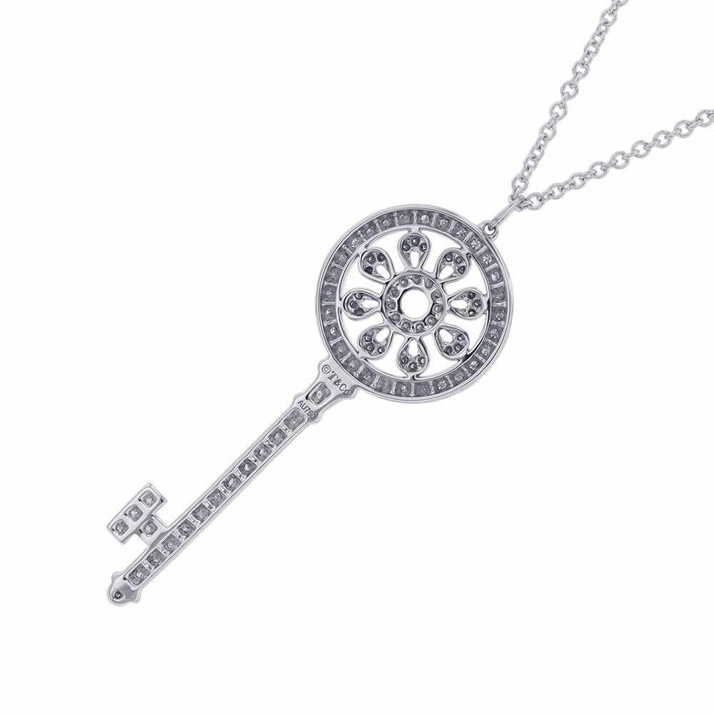 ティファニー ネックレス ペタル キー ペンダント ラージ ダイヤモンド K18WGホワイトゴールド Tiffany&Co. ジュエリー