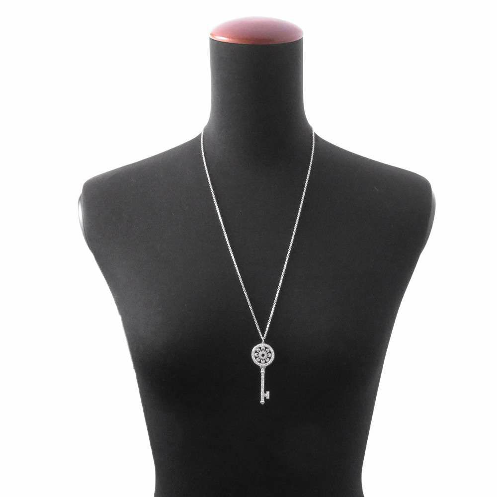 ティファニー ネックレス ペタル キー ペンダント ラージ ダイヤモンド K18WGホワイトゴールド Tiffany&Co. ジュエリー