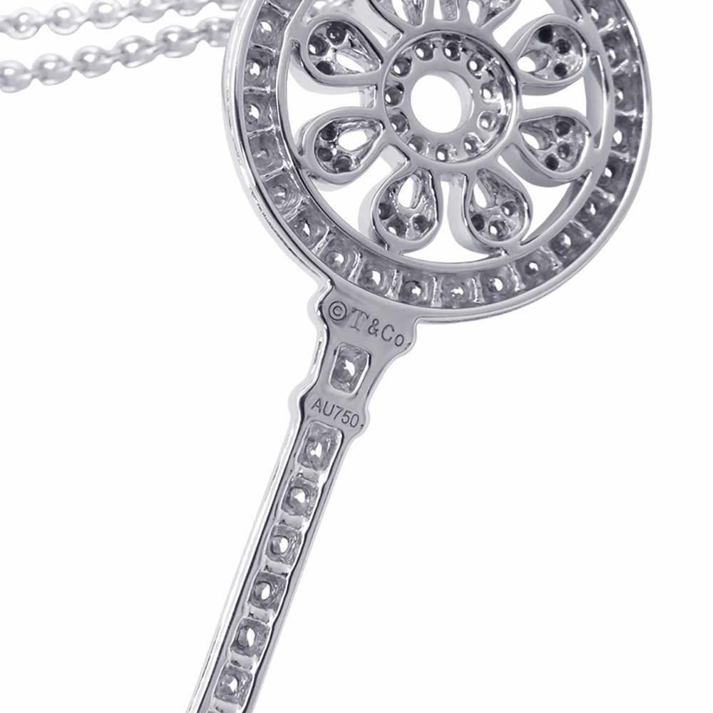 ティファニー ネックレス ペタル キー ペンダント ラージ ダイヤモンド K18WGホワイトゴールド Tiffany&Co. ジュエリー