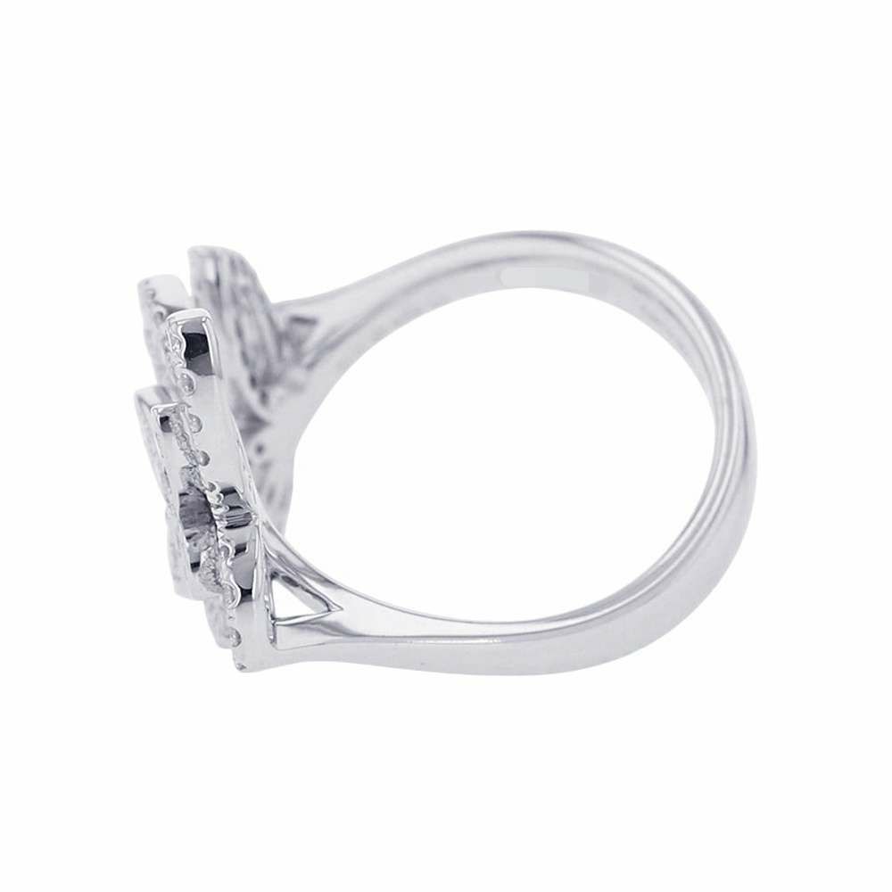 グラフ リング ダブル バタフライ シルエット ダイヤモンド リング ダイヤ 計0.40ct K18WGホワイトゴールド サイズ約8号 RGR789 指輪
