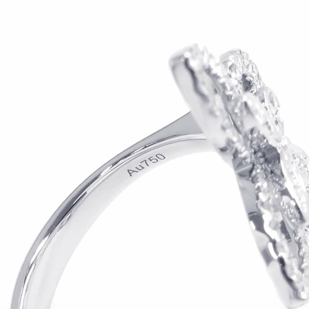 グラフ リング ダブル バタフライ シルエット ダイヤモンド リング ダイヤ 計0.40ct K18WGホワイトゴールド サイズ約8号 RGR789 指輪